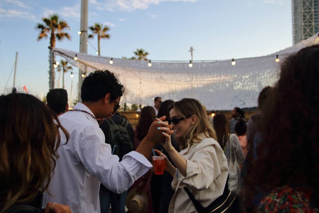 Couple dancing at a local music festival. 