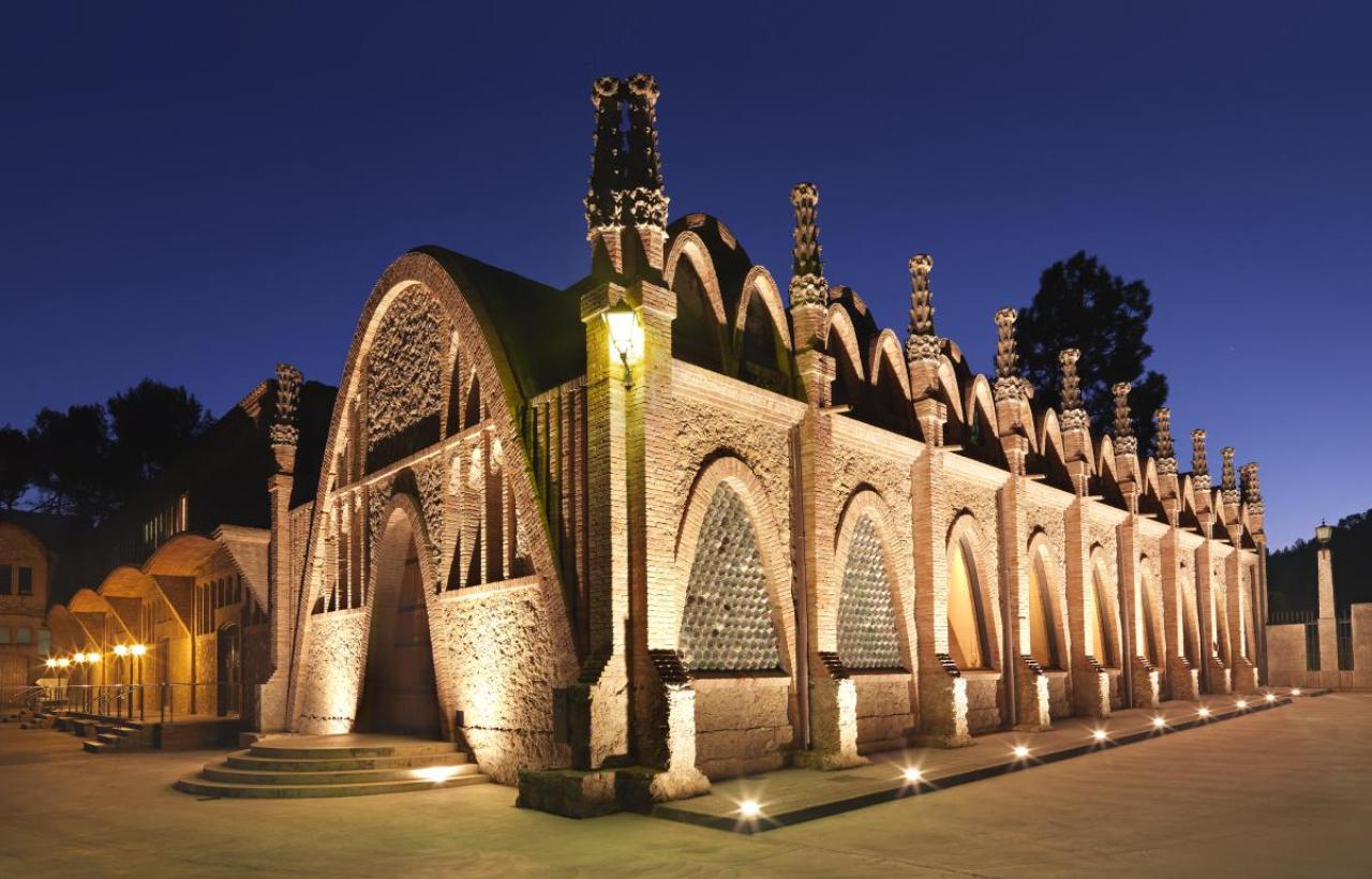 Modernist architecture style building of Cavas Codorniu in Penedes.