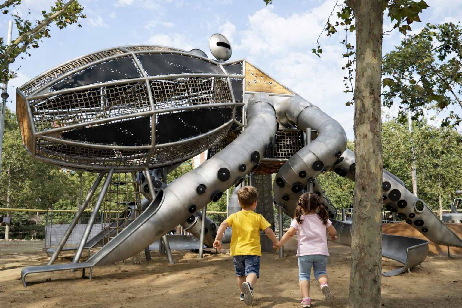 Parc del Pop park in Barcelona for Kids. 