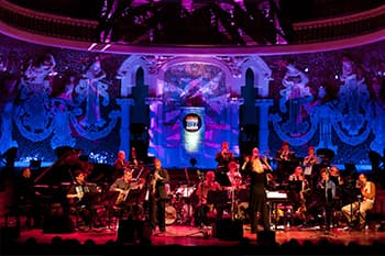 Music orchestra concert on a stage in barcelona
