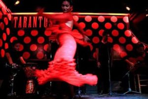 woman dancing flamenco at tarantos live music club in barcelona