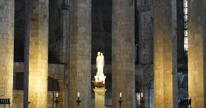 Santa Maria del Mar gothic church in El Born neighborhood, Barcelona.